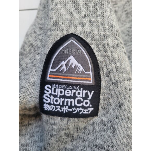 Mens - Gym Tech Funnel Neck Pocket Hoodie in Grey Grit Superdry UK Size M Casual - Picture 6 of 10